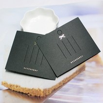 100장 포장용 종이카드 핀카드 악세사리 종이카드 악세사리진열용 종이카드 모음 (총 9종) - 100장 묶음, 4. 왕관, 리본 종이카드-블랙