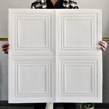 웨인스 코팅 인테리어 시트 지 벽 3d 벽지 프레임 벽면 스티커 필름 붙박이장 싱크대 셀프 아트월 리폼, B 5mm + 5매세트