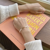 못난이 천연 담수진주 골드 토글바 진주 팔찌