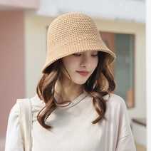 르러프 여성 여름 니트 무지 버킷햇 벙거지