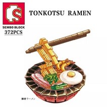 SEMBOKawaii 일본 요리 장난감 벽돌 스시라면 뮤직 박스 빌딩 블록 DIY 롤 플레잉 스템 소장용 모델 키트 선물, CHINA, RAMEN NO BOX
