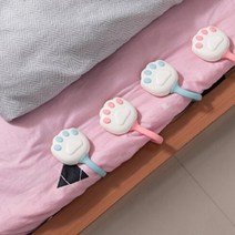 키알리 고양이발 이불 패드 침대시트 밀림방지 고정 집게 밴드 클립 핀 4P, 블루, 5개