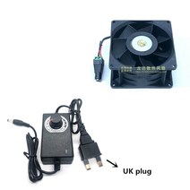 배기휀 환기팬 냄새제거 높은 풍량 9cm 92*50mm 12V 2.10A 9050 듀얼 모터 블레이드 자동차 부스터 냉각 팬, 02 UK plug_01 고정 컬러_01 Black
