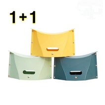 우기마켓 1+1 휴대용 이디스 접이식 의자 수납바구니 다용도 미니 스툴 캠핑 낚시의자, 그린+그린