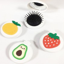 모스트 휴대용 거울빗 컴팩트 손거울 빗, 아보카도