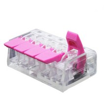 와이어 커넥터 빠른 배선 태양열 전기 범용 도체 미니 스프링 스플라이싱 푸시 인 케이블 터미널 블록 핀, CHINA_5 PIN Pink | 30PCS