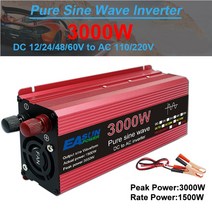 태양광인버터 순수정현파인버터 차량용인버터 Easun 순수 사인파 전력 인버터 12V DCAC 220V 컨버터 3000W 2200W 1600W 1000W 안정기 24V 태양광 50h, [04] 3000W, [02] 24V, [01] 110V60HZ