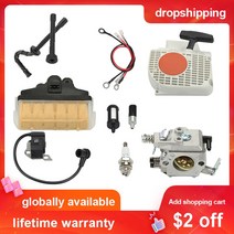 기화기 Ture Up 키트 Stihl MS230 MS250 021 023 025 MS210 리코일 스타터 점화 플러그 에어 필터 연료 파, 한개옵션0