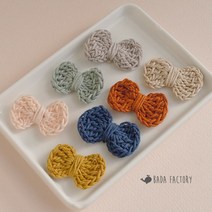 바다팩토리 손뜨개 쁘띠 리본 코바늘 니트 장식, 민트, 1개