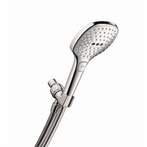 Hansgrohe Raindance Select E 쉬운 설치 12.7cm(5인치) 핸드헬드 샤워 헤드 세트 모던 3 스프레이 레인 레인에어 소용돌이 공기 주입 에어파워 포함, Chrome