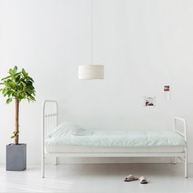 철제 엔틱침대 프레임 싱글 침대 스틸 침대프레임 1인용 자취방 원룸 기숙사 학생, 매트블랙