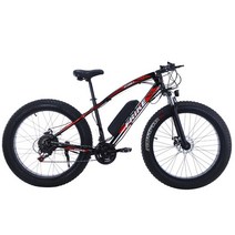 전기자전거 전기자전거렌탈 스노우모빌 전기 자전거 한바퀴 가변 속도 해변 산악, 02 black red 36v10a 1, 한개옵션1
