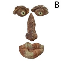 정원조형물 노인용 나무 허거 예술 야외 재미있는 노인 얼굴 조각 기발한 장식, 2.B