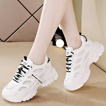 여성 운동화 키높이 스니커즈 여자운동화 통굽 인박카001 2023 봄 새로운 캐주얼 운동화 아빠 신발