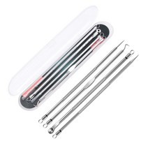 제거 코 압출 좁쌀 압출기 여드름 블랙헤드 도구 얼굴, 2피지압출셋-로즈골드