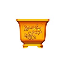 토기 화분 매직 도자기 베란다 테라스 특이한 항아리 40cm 15.75in 새로운 디자인 GRC ABS 홈 원예 바닥 주조 사각형 모양 분재 DIY 라운드 콘크리트시멘트 꽃 냄비, Bird Peach Design