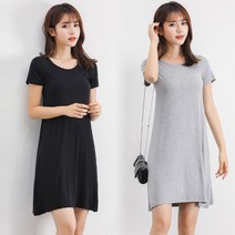 [더유니버스] 예쁘고 트렌디한 부들부들 여성 면롱원피스 반팔 여름옷 데이트코디