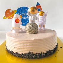 우주인 케이크 장식 7종 픽, 04 우주인세트A 골드