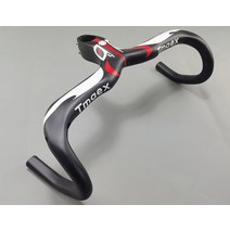 가볍고세련된 자전거드롭바 가성비좋은 드롭바 사이클링 카본 핸들 바 통합 핸들바 로드 바이크 3k 매트 초경량 탄소 섬유 자전거 싸이클, [10] Red logo 120x400mm