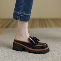 QC 스퀘어 헤드 보우 잉글랜드 Baotou 하프 슬리퍼 여성 샌들 뮬러 신발 착용