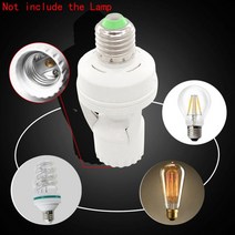 전구소켓 백열 볼 발열 전구 소켓 LED PIR 적외선 모션 센서 램프 스위치 E27 220V 나사 홀더 낮과 밤에 자동으로 식별, [01] E27