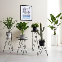 플랜트 스탠드 타워 화분받침대 철제 화초 화분진열대 가든 정리대, 02.블랙/04.600(중형)