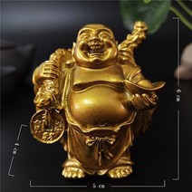 부처상 불상 불교용품 미니 불교굿즈 금색 웃고 있는 중국 풍수 행운의 돈 Maitreya 가정 정원 장식 동상, 9.Gold9