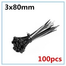 케이블타이 자동 잠금 나일론 케이블 타이 화이트 블랙 밀크 와이어 지퍼 3X60mm 80mm 100mm 120mm 150mm 200mm 100PCs, 없음, 8.3 x 80mm