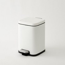 한샘 심플사각 페달 휴지통 6L 화이트