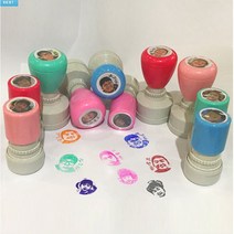 [스탬프스토리] 3원형포토스탬프 가족얼굴도장 아기얼굴도장, 레드, 케이스