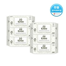 리트리 더도톰한 4겹원단 물티슈 캡형 100매 x 6팩 FSC인증 친환경