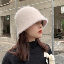 H33 앙고라 라운드 버킷햇 벙거지모자 겨울 털모자.지음(무료배송)