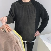 도톰 하찌 램스울 두꺼운 라운드 니트