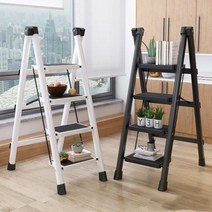Fowod 접이식 사다리 계단형 사다리 안전발판사다리 A형사다리 가정용 작업용 2/3/4 단사다리, 흰색, 2 단, 1개