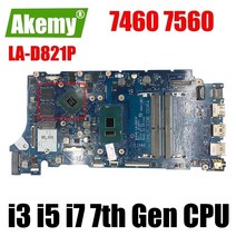 Dell Inspiron 7460 7560 Vostro 5468 5568 노트북 마더 보드 i3 i5 i7 7th Gen CPU 940MX CN-08V456 02PTF1 BKD40, i3-7100U
