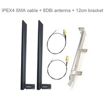 wifi antenna ipex4 generation to sma wireless card 8db antenna with bracket for ax200 ax210 em7455 b, 12cm 키트가 포함된 ipx4