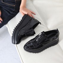에나멜 클리퍼슈즈 6.5cm 키높이 통굽 여성 클리퍼