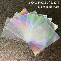 해외 카드 보드 게임 카드 슬리브 스위트 하트 호일 투명 레이저 클리어 YGO PKM 사진 Kpop 프로텍터 트레, 05 Rainbow61x88mmTOP
