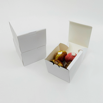 포장대장 크림도넛 원터치 박스 4개입용 140x140x109.5mm 노티드박스 동일규격 무지 화이트 도너츠 포장상자 디저트 베이커리 쿠키박스 원터치박스, 크림도넛박스-4개입용, 50매