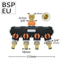 호스 분배기 관수 물 점적 테이프 분수 커넥터 연결구 2/4 방향 황동 정원 탭 Y형 급수 야외 수도꼭지 3/4 인치, J