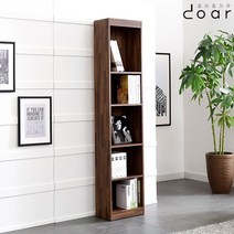 도아르 슬림 좁은 틈새 책장 낮은 4단 5단 400 600 800, 400 5단 틈새책장-다크엘다