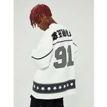 아이스하키복 오버핏 져지 티셔츠 하키 티 훈련 힙합