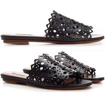 ALAIA 알라이아 23SS 비엔 VIENNE 펀칭 플랫 뮬 AA3M047CK001 999 - 기타