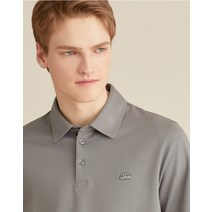 22SS [Liquid Cotton] 그레이 로고자수 면혼방 데오드란트 반팔카라티셔츠 DMTS2B302G2