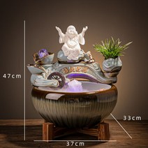 미니 분수대 자연 실내 친환경 천연 가습기 집안습도높이기 건조할때 폭포 개업 선물, 미륵 화이트 안개없음