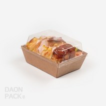[SJ 이중트레이 6호] 일회용 크라프트 트레이 샌드위치 베이커리 포장용기 뚜껑set / 1box 500개