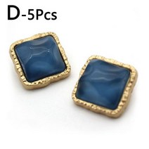 5pcs 스퀘어 라운드 금속 단추 여성 코트 바느질 의류 자 켓 스웨터 드레스 장식 액세서리, 25mm, D