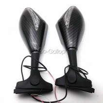 탄소 섬유 바이크 오토바이 LED 턴 시그널 미러 가와사키 닌자 6R 9R 10R 650R 250R 636/야마하 YZF R1 R6 R6S 용, [01] Carbon Fiber