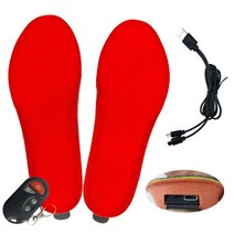 발열깔창 열선 등산화 방한깔창 전기 가열식 USB 충전식 발바닥 온열 신발 깔창 2000mah 리모컨 포함, 02 2000mah red_02 41-46