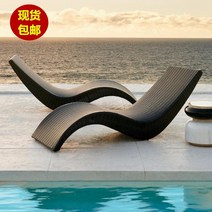 썬베드 야외 수영장 의자 라탄 침대 데크 비치 데크 빌라 안뜰 체육관 클럽 s 형 레저, 야외 알루미늄 2 안락 의자 블랙 + 커피 테이블